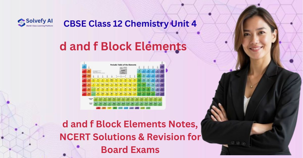 CBSE Class 12 Chemistry Unit 4: d and f Block Elements Notes, NCERT Solutions & Revision for Board Exams