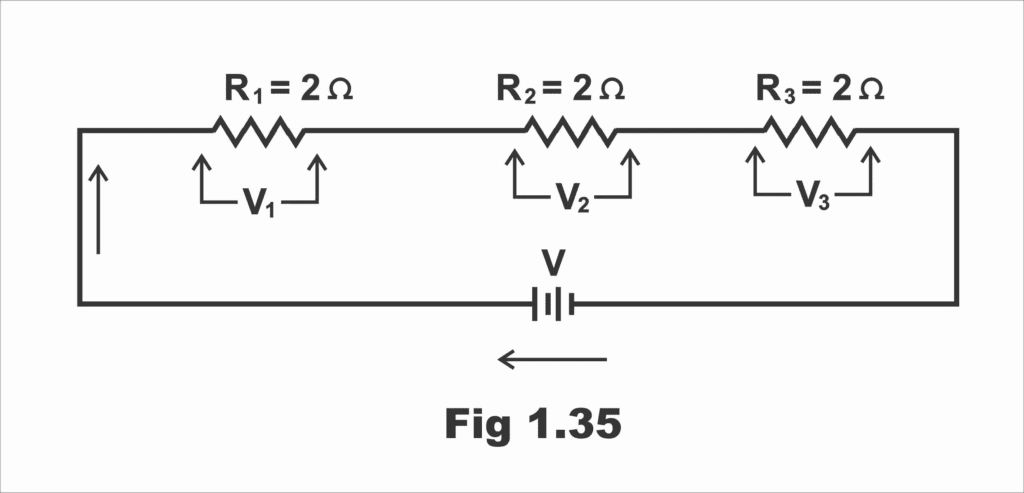Circuit with two voltage sources (10V and 6V) and three resistors (2Ω, 4Ω, 3Ω) in a network configuration