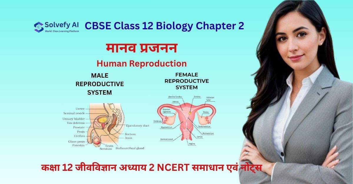 मानव प्रजनन | कक्षा 12 जीवविज्ञान अध्याय 2 NCERT समाधान एवं नोट्स