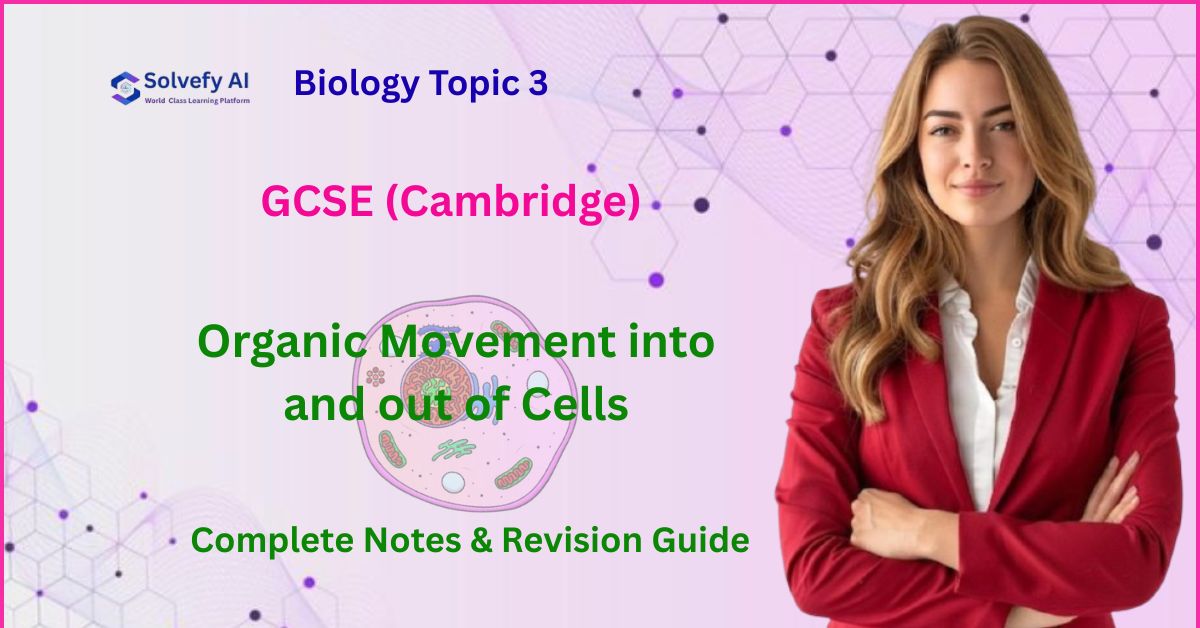 IGCSE (Cambridge) Biology Topic 3: Organic Movement into and out of Cells | Your Complete Study Guide