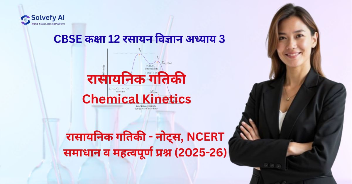 कक्षा 12 रसायन विज्ञान अध्याय 3: रासायनिक गतिकी - नोट्स, NCERT समाधान व महत्वपूर्ण प्रश्न (2025-26)